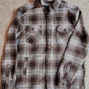 Distortion Brand Men's Long sleeve Collard Plaid Flannel Shirt Sz Medium NWT